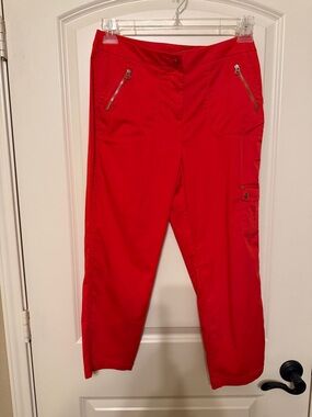 Chico's Bright Red Cropped Cargo Pants